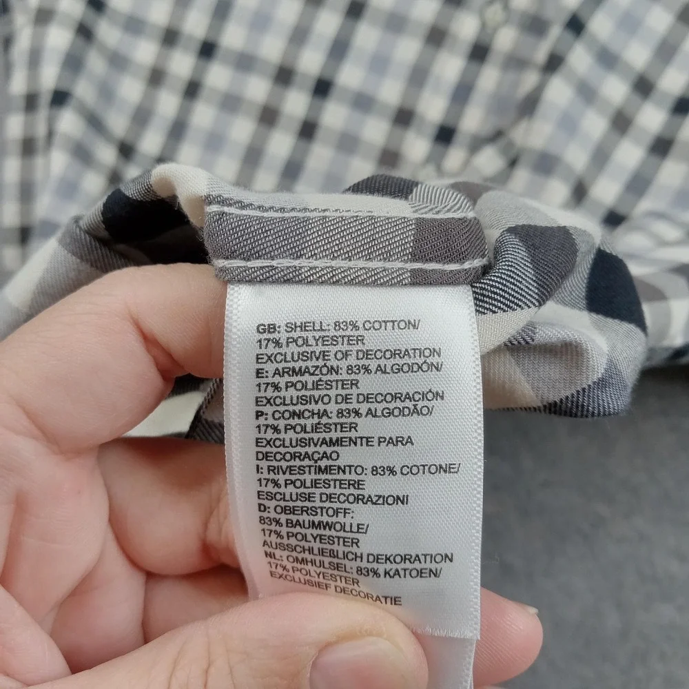 The North Face Shirt Mens XL Gray Check Button Front Long‎ Sleeve Woven Casual